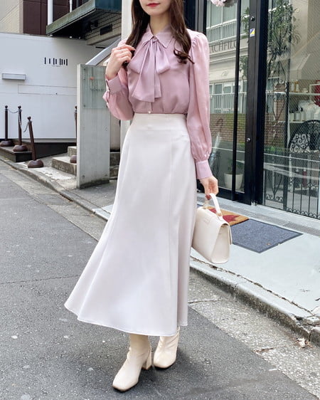 INGNI(イング) バックリボンマーメイドスカート ライトベージュ