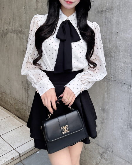 INGNI(イング) シアーボウタイブラウス オフ/ドット