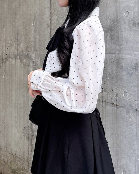 INGNI(イング) シアーボウタイブラウス オフ/ドット