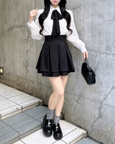 INGNI(イング) シアーボウタイブラウス オフ/ドット