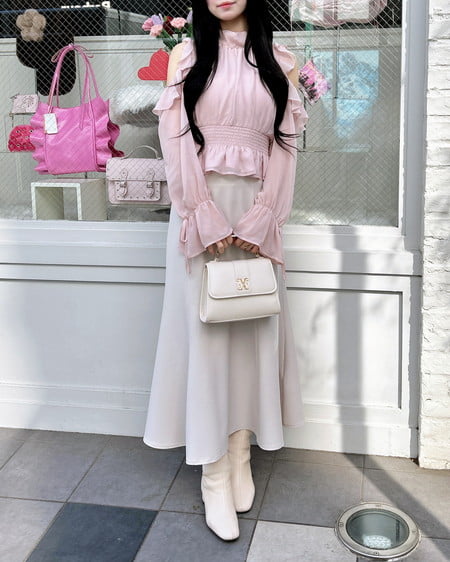 INGNI(イング) バックリボンマーメイドスカート ライトベージュ