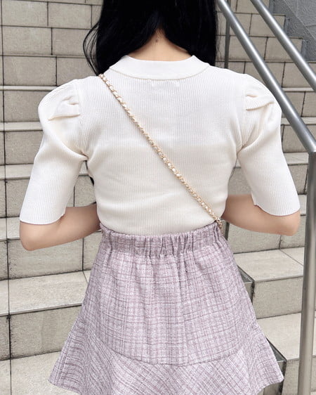 INGNI(イング) デコルテオープン5分袖ニット オフホワイト