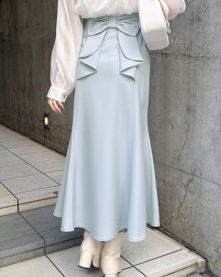 INGNI(イング) バックリボンマーメイドスカート サックス