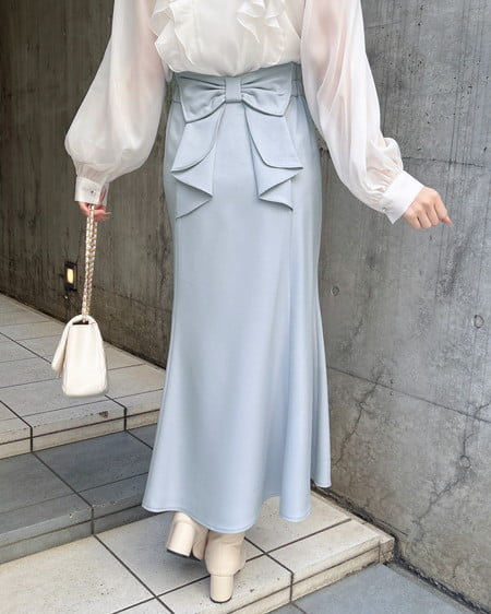 INGNI(イング) バックリボンマーメイドスカート サックス