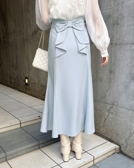 INGNI(イング) バックリボンマーメイドスカート サックス