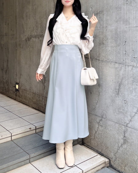 INGNI(イング) バックリボンマーメイドスカート サックス