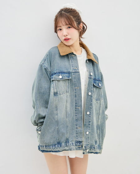 INGNI(イング) 襟異素材取り外しビッグGジャン デニム/ブルー