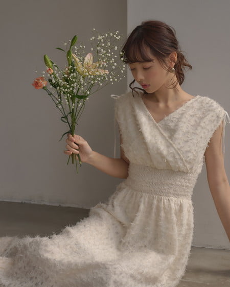 INGNI(イング) ジャガードフリンジワンピース アイボリー