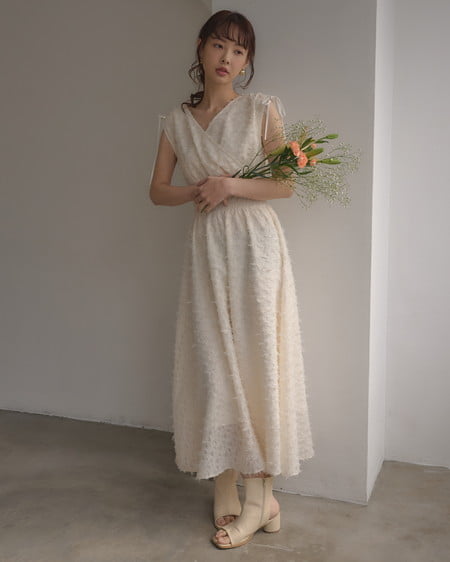 INGNI(イング) ジャガードフリンジワンピース アイボリー