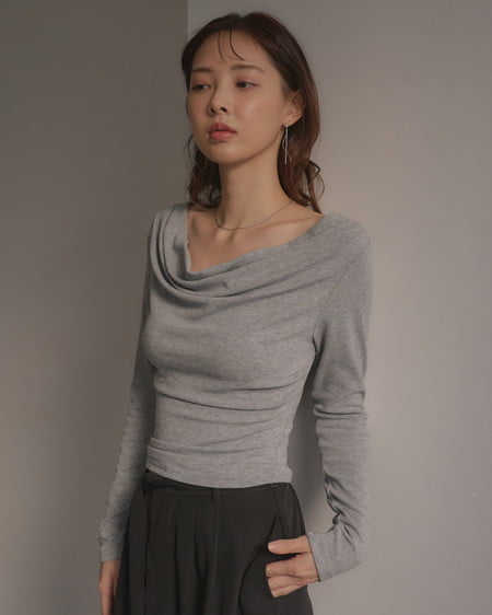 INGNI(イング) ギャザードレープトップス ライトグレー