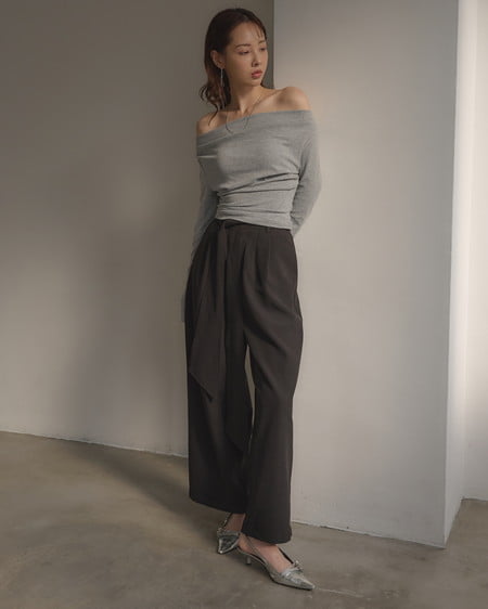 INGNI(イング) ギャザードレープトップス ライトグレー