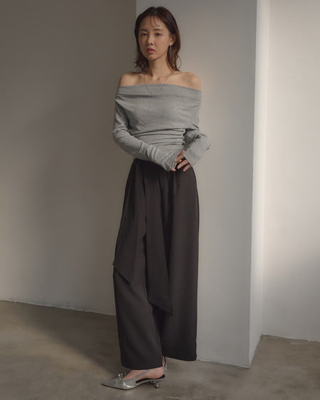 INGNI(イング) ギャザードレープトップス ライトグレー