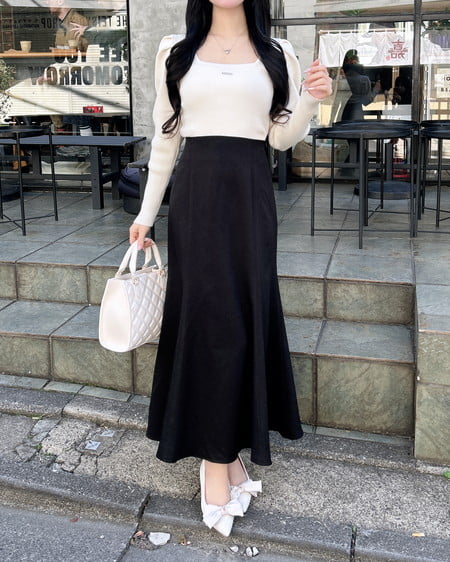 INGNI(イング) バックリボンマーメイドスカート クロ