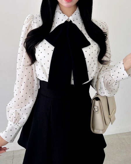 INGNI(イング) シアーボウタイブラウス オフ/ドット