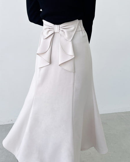 INGNI(イング) バックリボンマーメイドスカート ライトベージュ