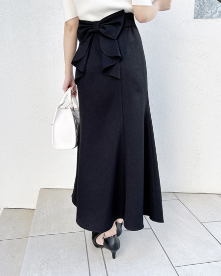 INGNI(イング) バックリボンマーメイドスカート クロ