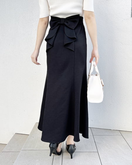 INGNI(イング) バックリボンマーメイドスカート クロ