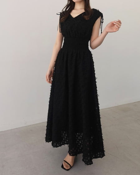 INGNI(イング) ジャガードフリンジワンピース クロ