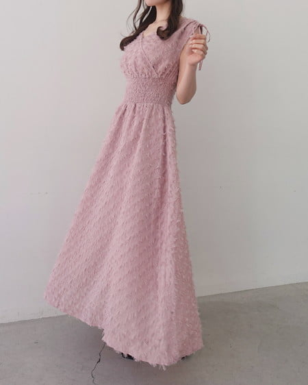 INGNI(イング) ジャガードフリンジワンピース ピンク