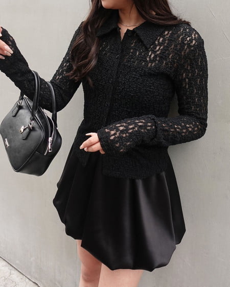 INGNI(イング) サテンバルーンスカパン クロ