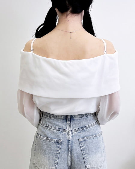 INGNI(イング) シアーオフショルリボンブラウス オフホワイト