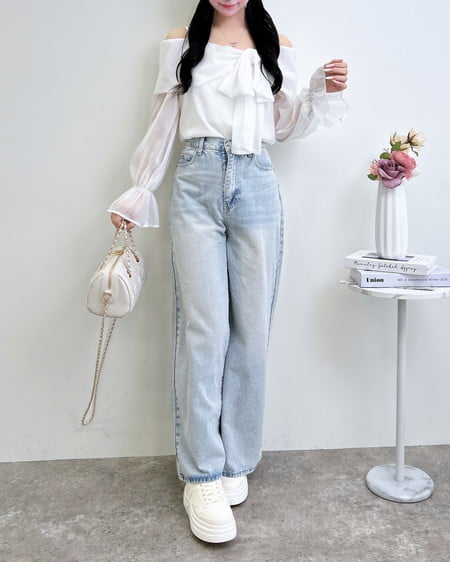 INGNI(イング) シアーオフショルリボンブラウス オフホワイト