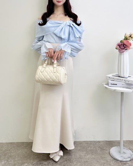 INGNI(イング) バックレースアップマーメイドスカート ライトベージュ