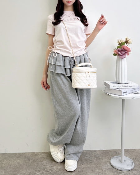 INGNI(イング) フリルスウェットパンツ グレー