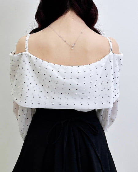 INGNI(イング) シアーオフショルリボンブラウス オフホワイト/ドット