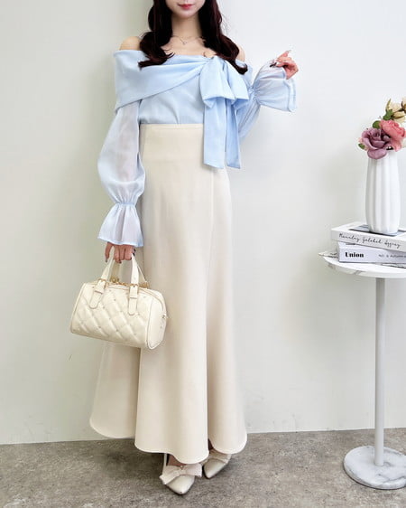 INGNI(イング) バックレースアップマーメイドスカート ライトベージュ