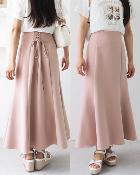 INGNI(イング) バックレースアップマーメイドスカート ピンク