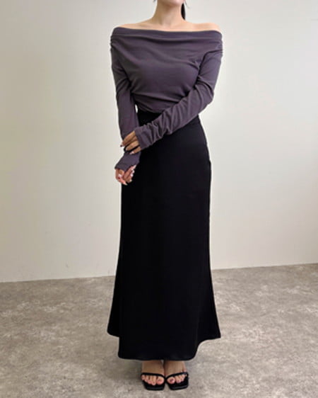 INGNI(イング) ギャザードレープトップス チャコールグレー