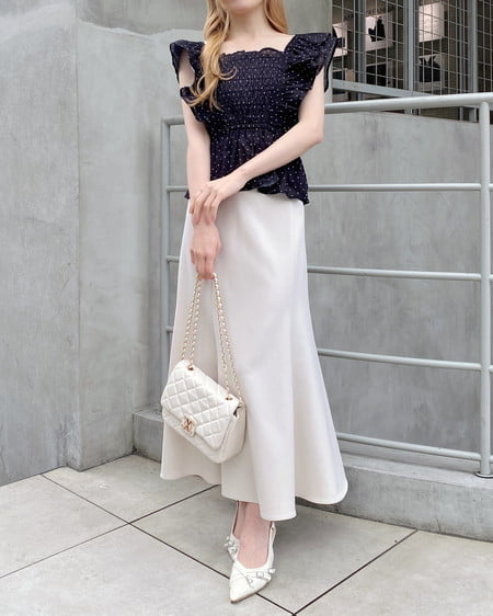 INGNI(イング) バックレースアップマーメイドスカート ライトベージュ