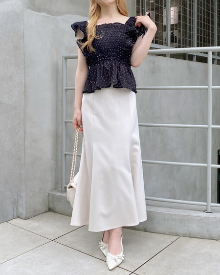 INGNI(イング) バックレースアップマーメイドスカート ライトベージュ