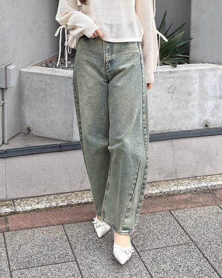 INGNI(イング) デニムカーブパンツ デニム/ブルー