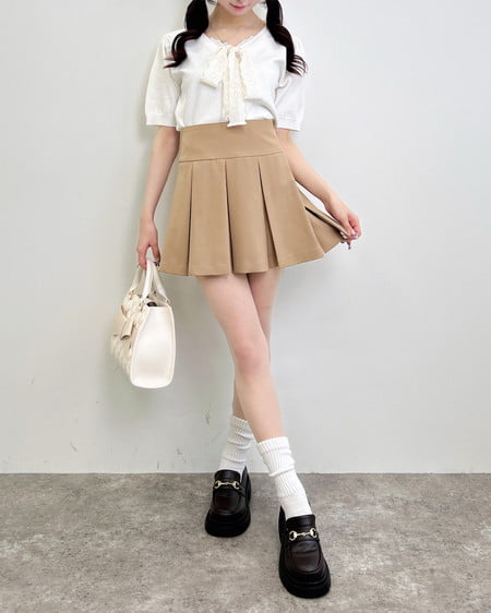 INGNI(イング) レースボウタイ半袖ニット アイボリー