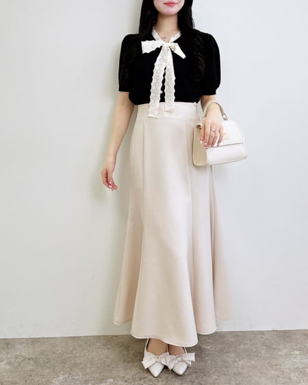 INGNI(イング) バックリボンマーメイドスカート ライトベージュ