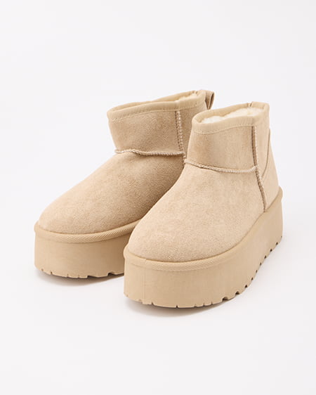 厚底フェイクムートンブーツ(OUTLET)