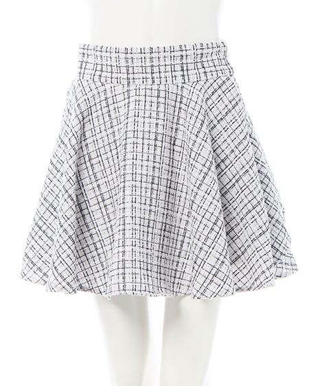 INGNI(イング) バックリボンツイードフレアスカパン オフ/ツイード