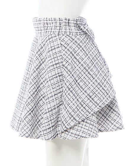 INGNI(イング) バックリボンツイードフレアスカパン オフ/ツイード