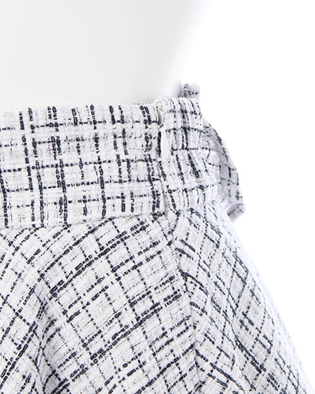 INGNI(イング) バックリボンツイードフレアスカパン オフ/ツイード