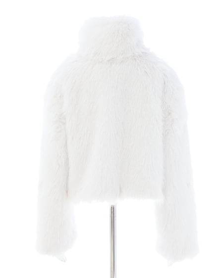 INGNI(イング) マグネットボタンスタンドカラーエコファーコート アイボリー