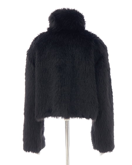 INGNI(イング) マグネットボタンスタンドカラーエコファーコート クロ