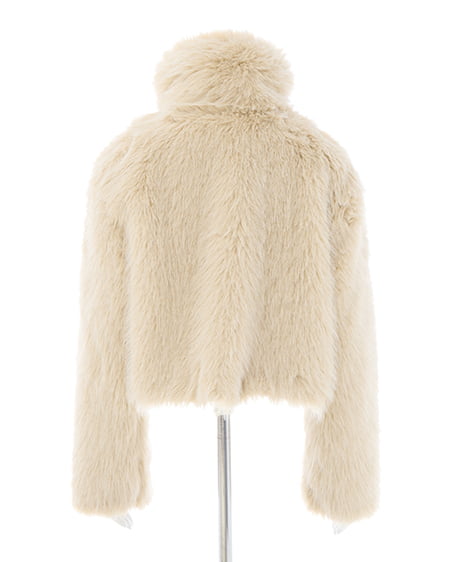 INGNI(イング) マグネットボタンスタンドカラーエコファーコート ベージュ