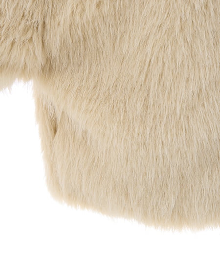 INGNI(イング) マグネットボタンスタンドカラーエコファーコート ベージュ