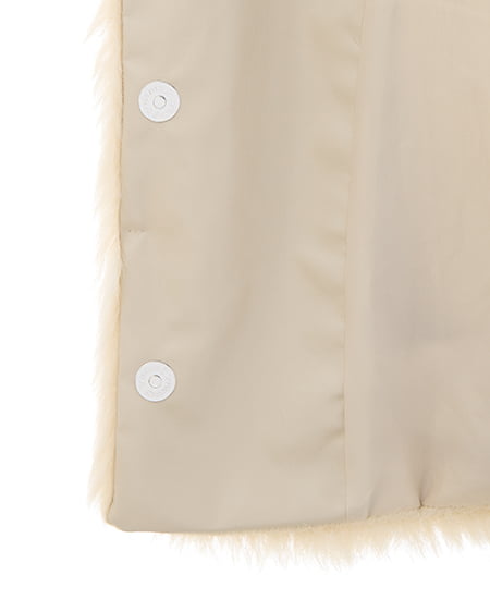 INGNI(イング) マグネットボタンスタンドカラーエコファーコート ベージュ