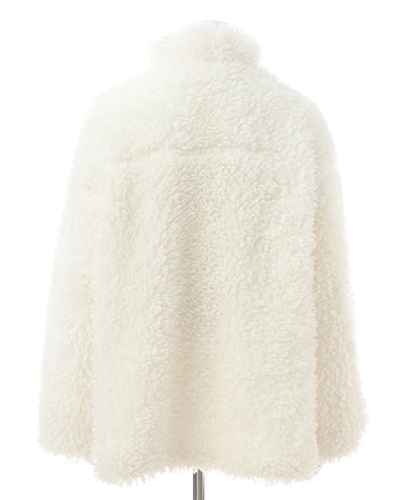 INGNI(イング) リボン取り外しスタンドボアブルゾン アイボリー