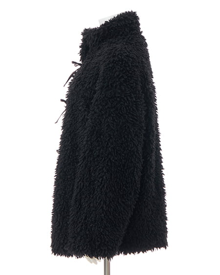 INGNI(イング) リボン取り外しスタンドボアブルゾン クロ