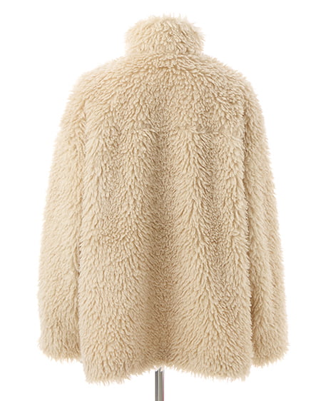 INGNI(イング) リボン取り外しスタンドボアブルゾン ベージュ