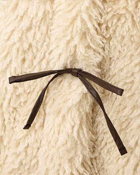 INGNI(イング) リボン取り外しスタンドボアブルゾン ベージュ